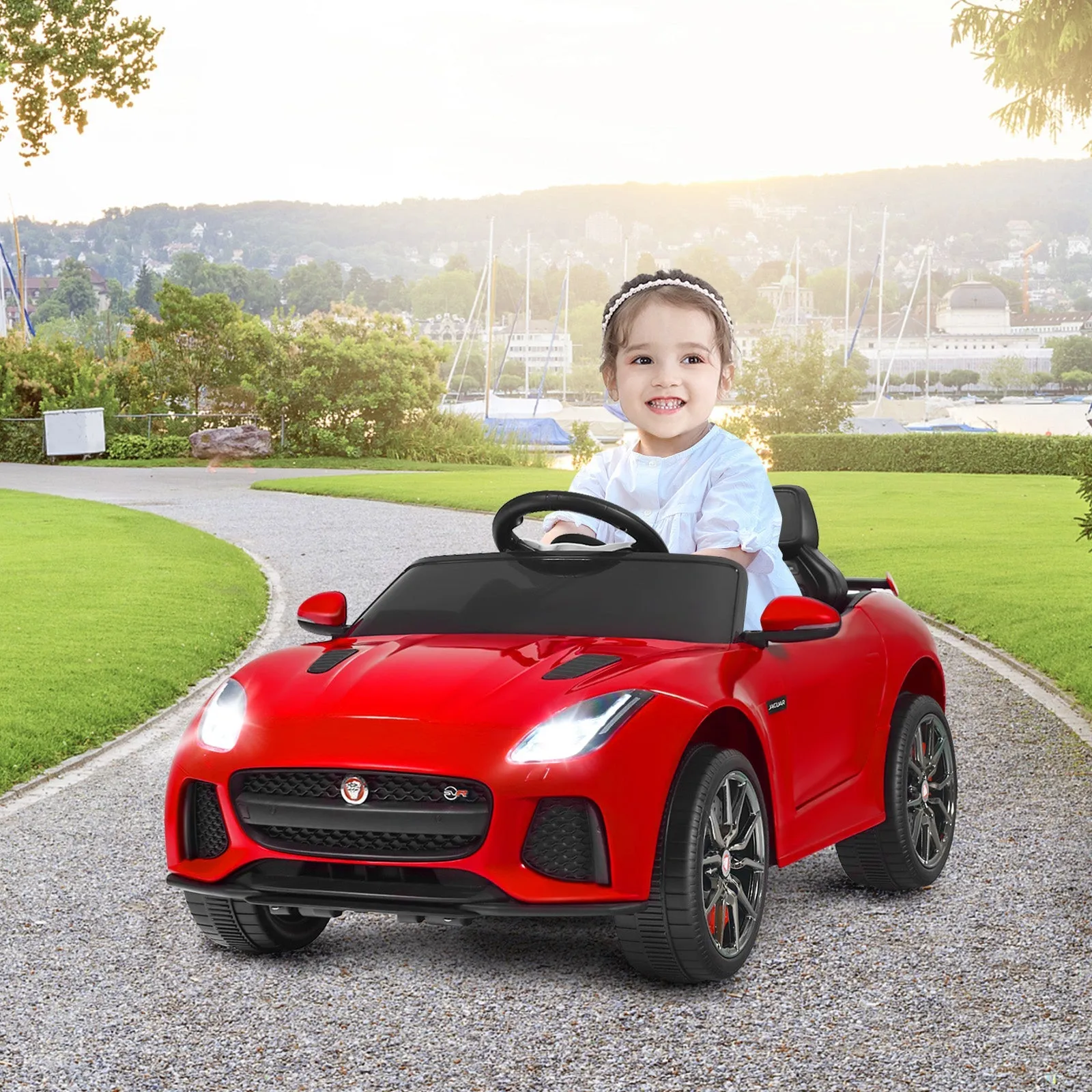 12V Jaguar F-Type SVR Kids Ride On Car with Remote control-Red