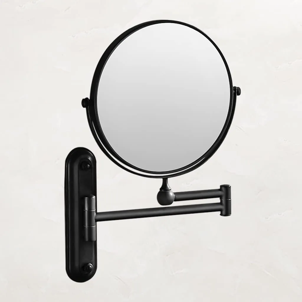 8" Wall Mount Brass Magnifying Extending Double Side Mirror