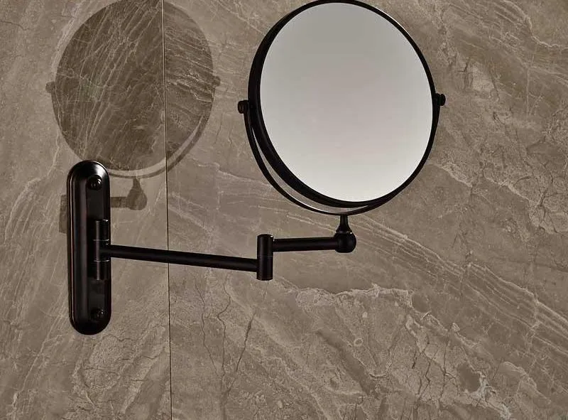 8" Wall Mount Brass Magnifying Extending Double Side Mirror