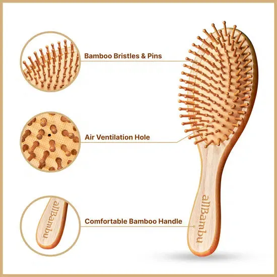 allBambu Bamboo Hairbrush