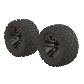 ARRMA Dboots 'Fortress MT' Tire Set Glued Gun Metal (2) (ARA550086)