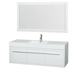 Axa 60 inch Single Bathroom Vanity in Glossy White