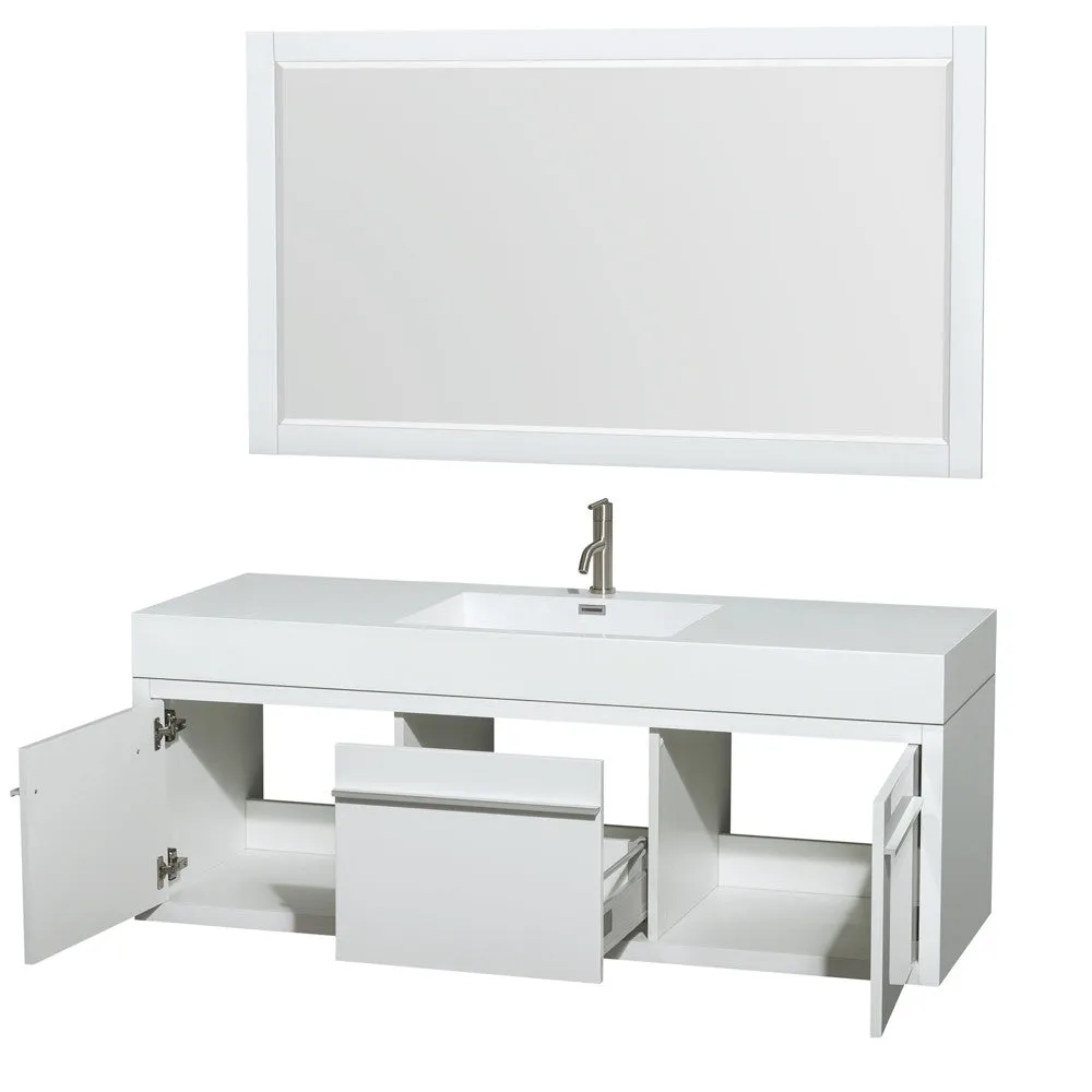 Axa 60 inch Single Bathroom Vanity in Glossy White