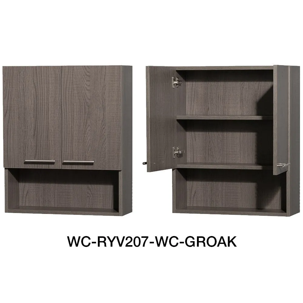 Axa 60" Double Bathroom Vanity Set With Integrated Sinks - Gray Oak