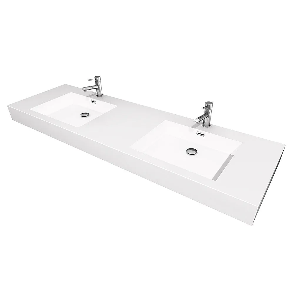 Axa 72 inch Double Bathroom Vanity Set in Glossy White