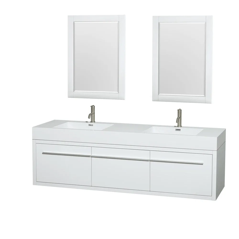 Axa 72 inch Double Bathroom Vanity Set in Glossy White