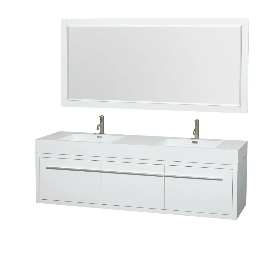 Axa 72 inch Double Bathroom Vanity Set in Glossy White