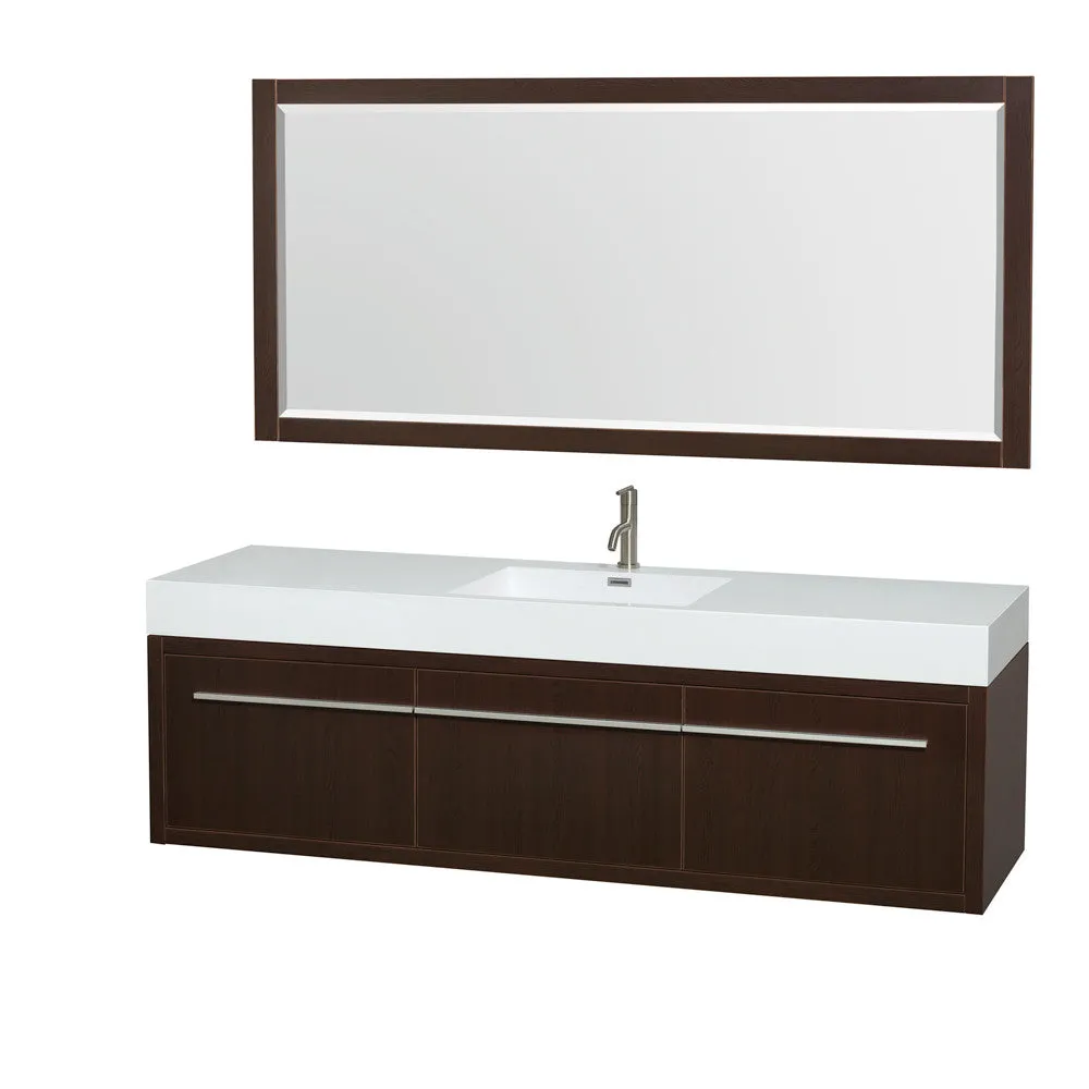 Axa 72 inch Single Bathroom Vanity Set With Integrated Sinks - Espresso