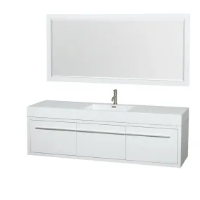 Axa 72 inch Single Bathroom Vanity Set With Integrated Sinks - Glossy White