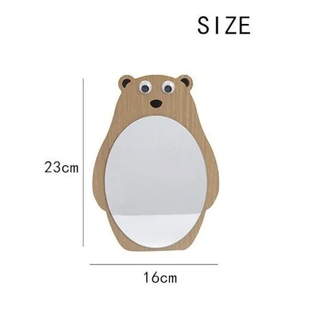 Bear Wooden Table Mirror