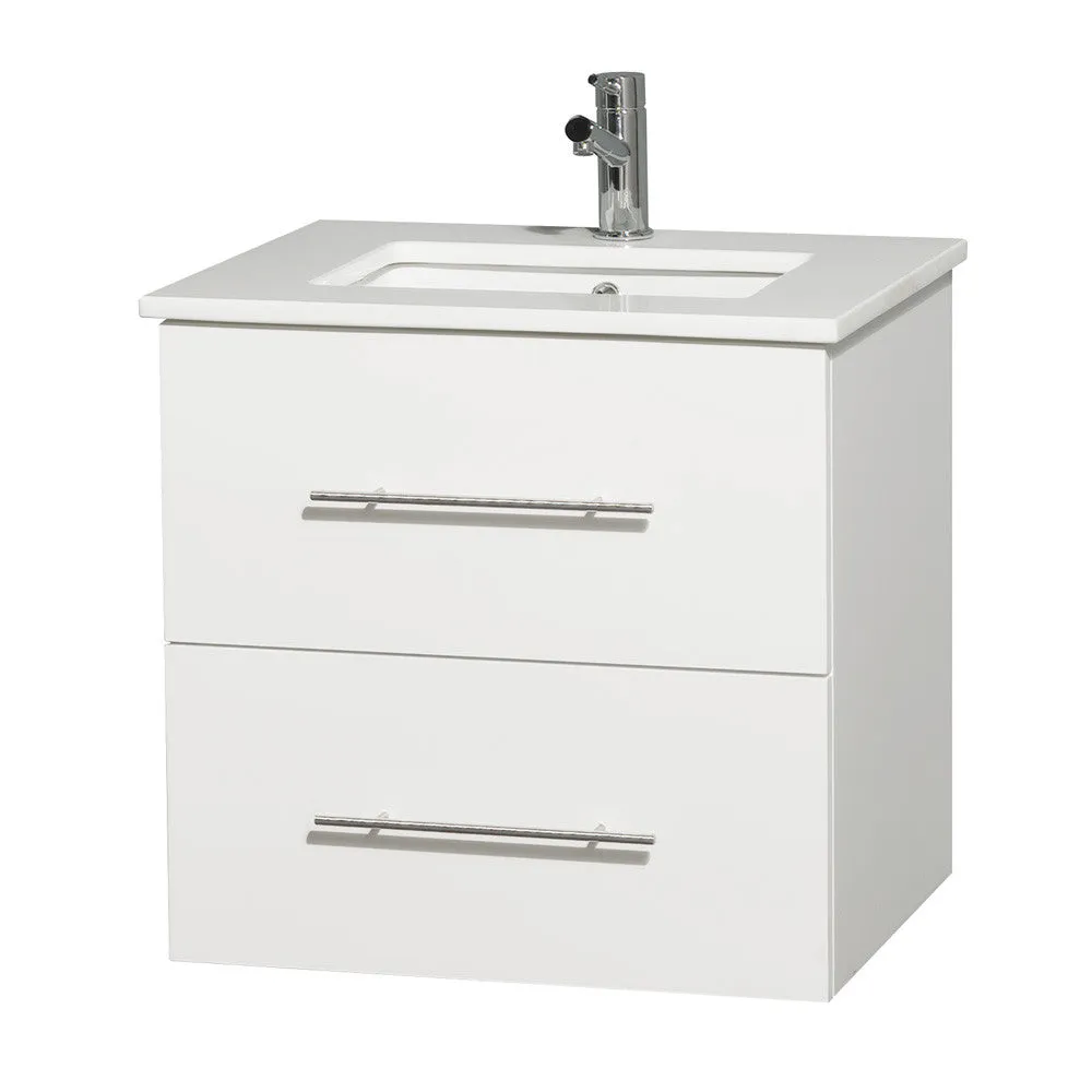 Centra 24 inch Single Bathroom Vanity Set - Matte White