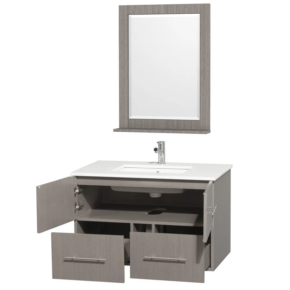 Centra 36 inch Single Bathroom Vanity Set -Gray Oak