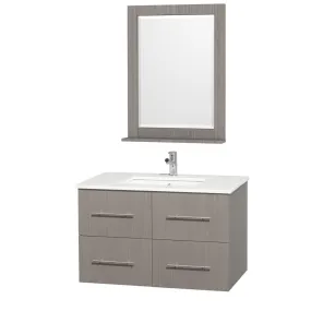 Centra 36 inch Single Bathroom Vanity Set -Gray Oak