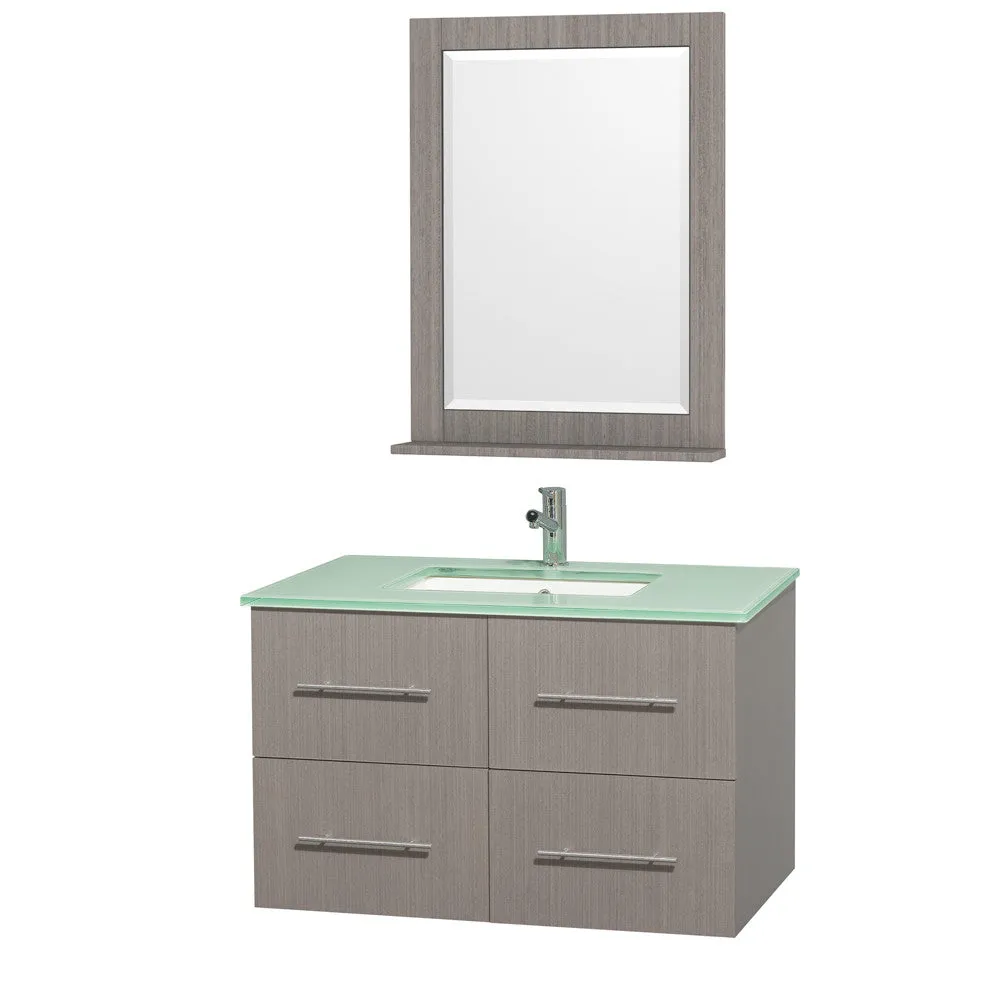 Centra 36 inch Single Bathroom Vanity Set -Gray Oak