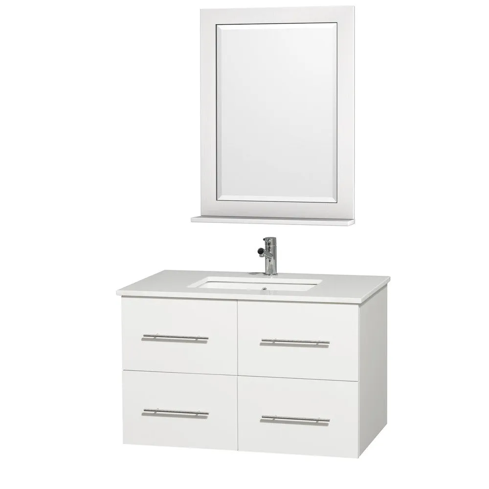 Centra 36 inch Single Bathroom Vanity Set -Matte White