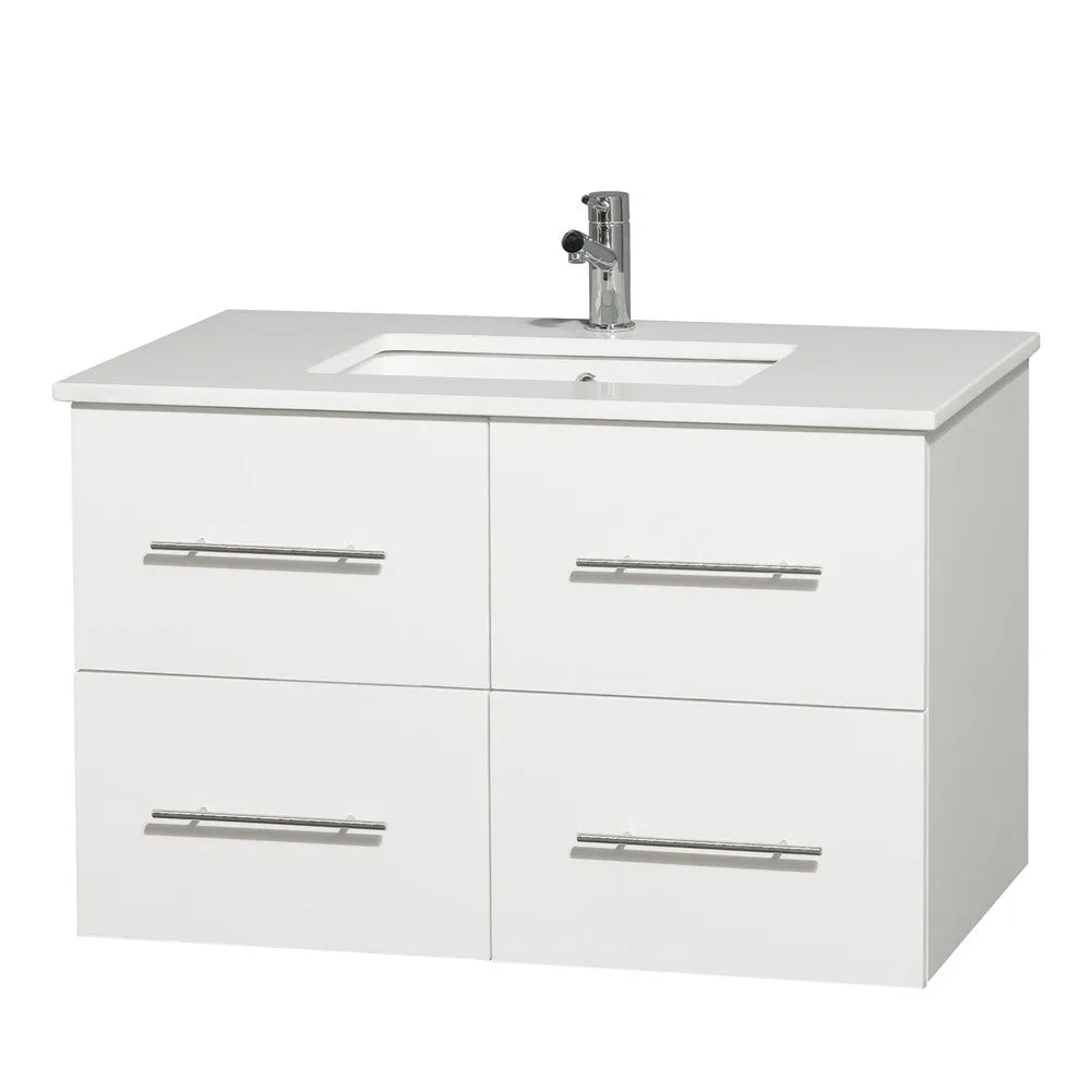 Centra 36 inch Single Bathroom Vanity Set -Matte White