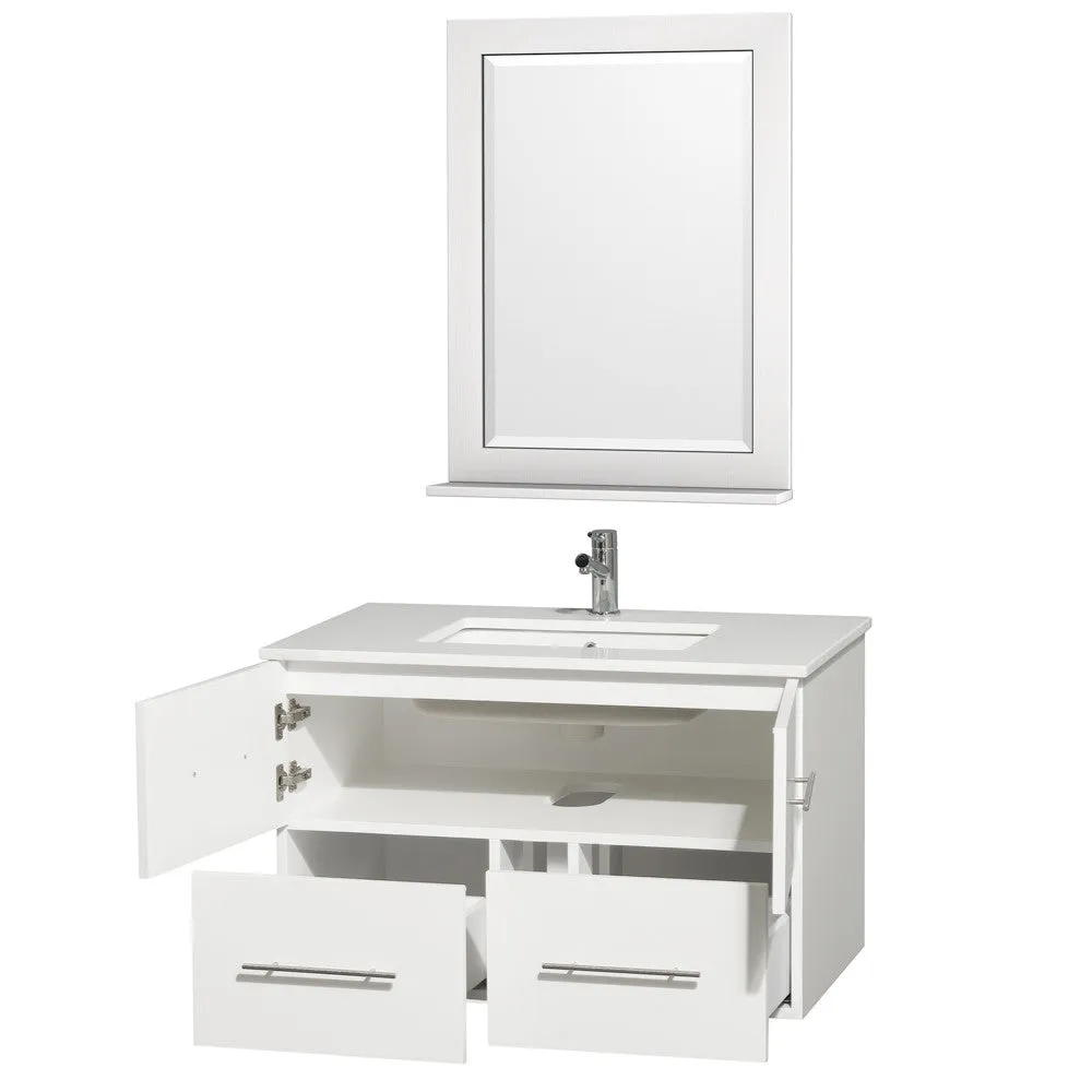 Centra 36 inch Single Bathroom Vanity Set -Matte White