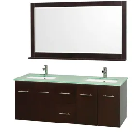 Centra 60 inch Double Bathroom Vanity Set -Espresso