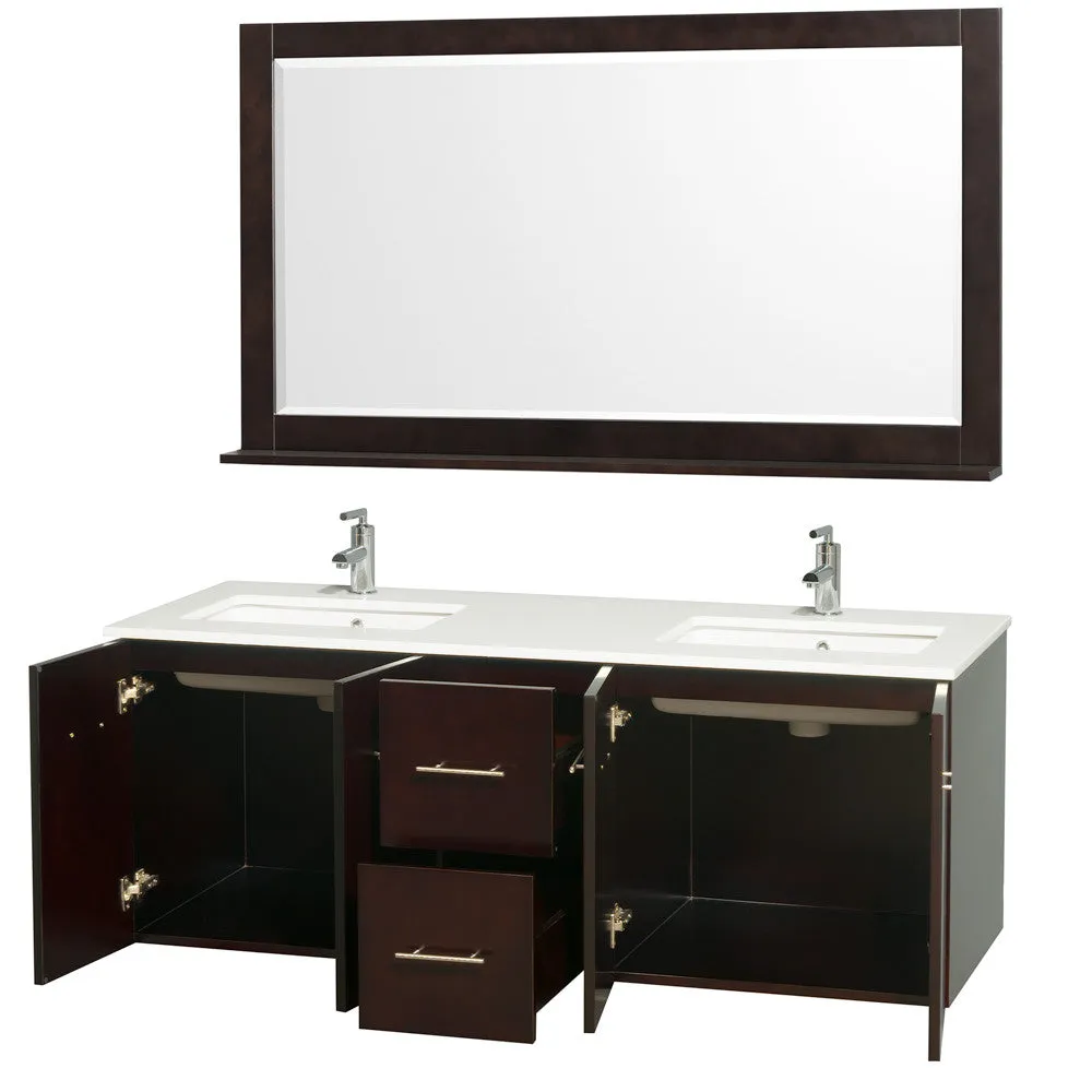 Centra 60 inch Double Bathroom Vanity Set -Espresso