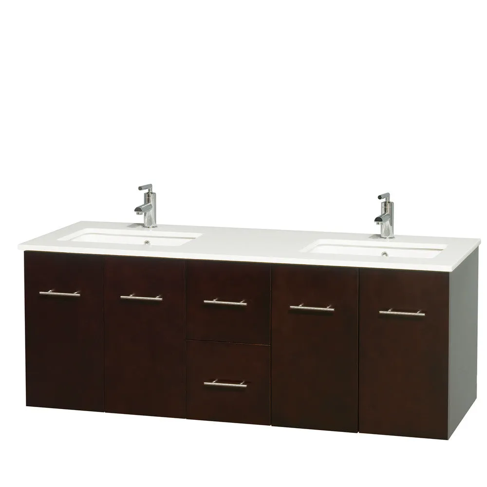 Centra 60 inch Double Bathroom Vanity Set -Espresso