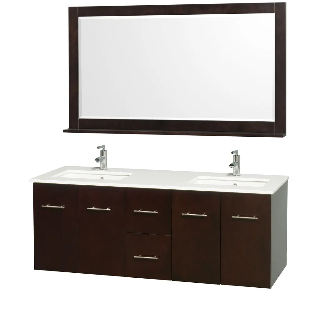 Centra 60 inch Double Bathroom Vanity Set -Espresso