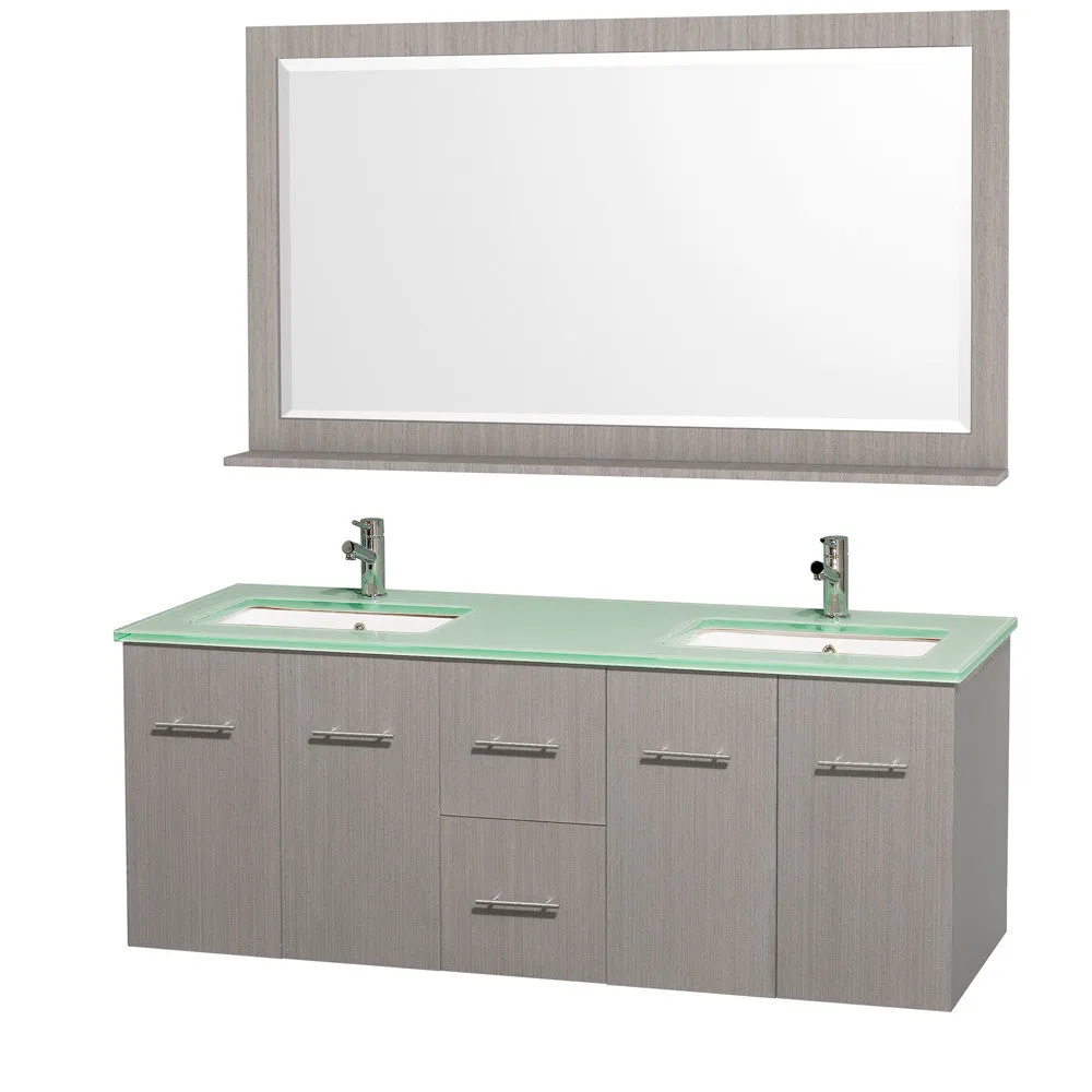 Centra 60 inch Double Bathroom Vanity Set -Gray Oak