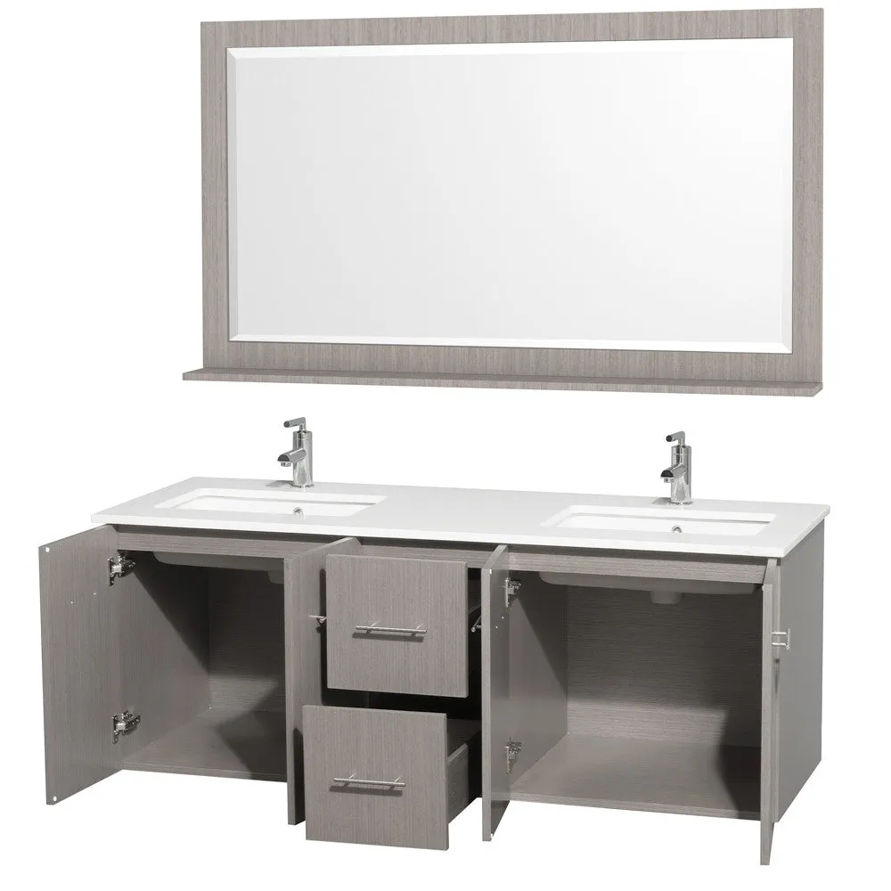 Centra 60 inch Double Bathroom Vanity Set -Gray Oak