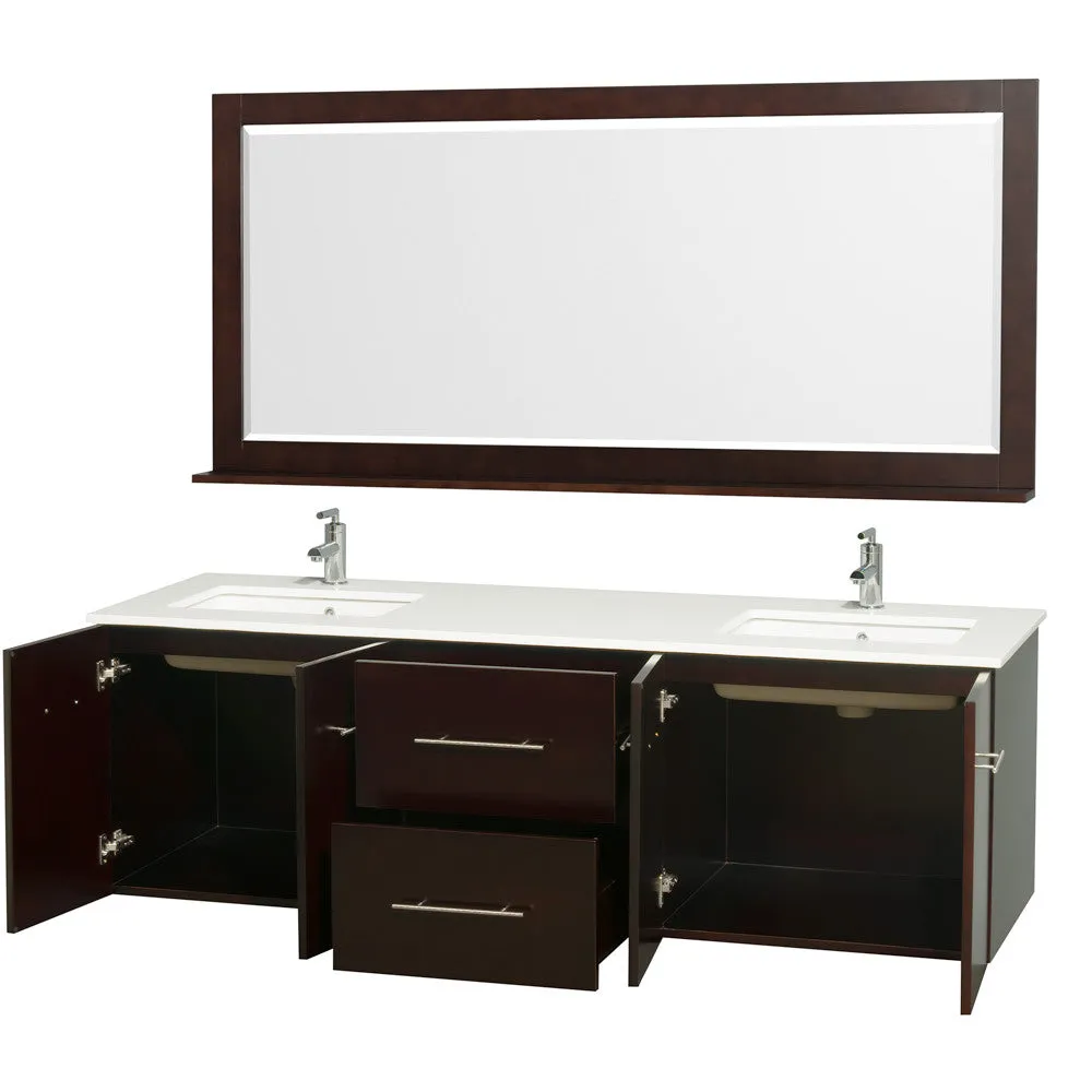 Centra 72 inch Double Bathroom Vanity Set -Espresso