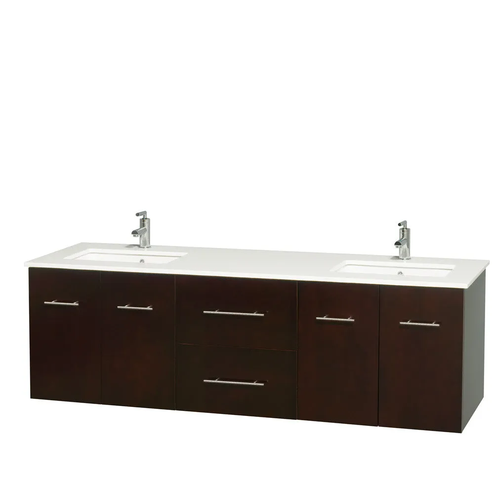 Centra 72 inch Double Bathroom Vanity Set -Espresso