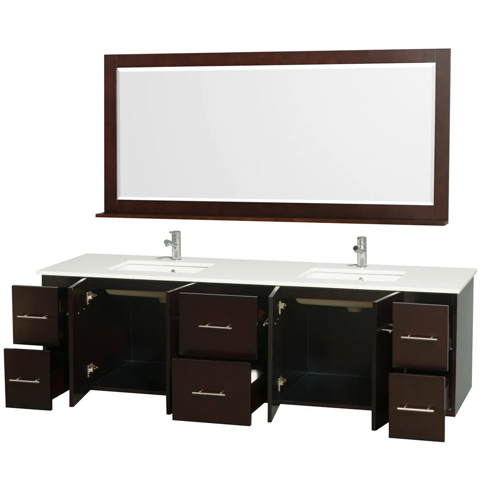 Centra 80 inch Double Bathroom Vanity Set -Espresso