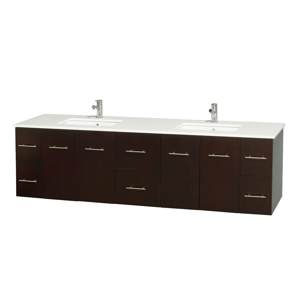 Centra 80 inch Double Bathroom Vanity Set -Espresso