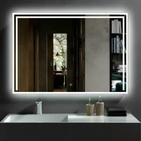 DAZZLIZE MIRROR wall mirror and bedroom mirror led Light Mirror Glasses for bathroom Room, dining room, hallway, and Entryway Rectangular Attractive Mirror and size-(24X30)-inch-W1.