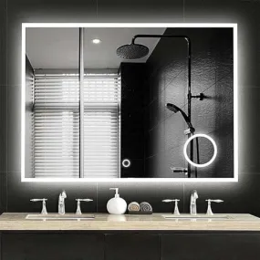 DAZZLIZE MIRROR wall mirror and bedroom mirror led Light Mirror Glasses for bathroom Room, dining room, hallway, and Entryway Rectangular Attractive Mirror and size-(24X30)-inch-W3.