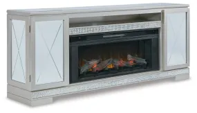 Flamory 72" TV Stand with Electric Fireplace