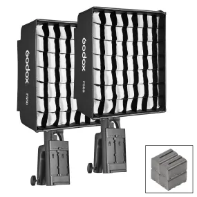 Godox FH50R 1'x1' RGB LED Light Battery Power Twin Softbox Kit