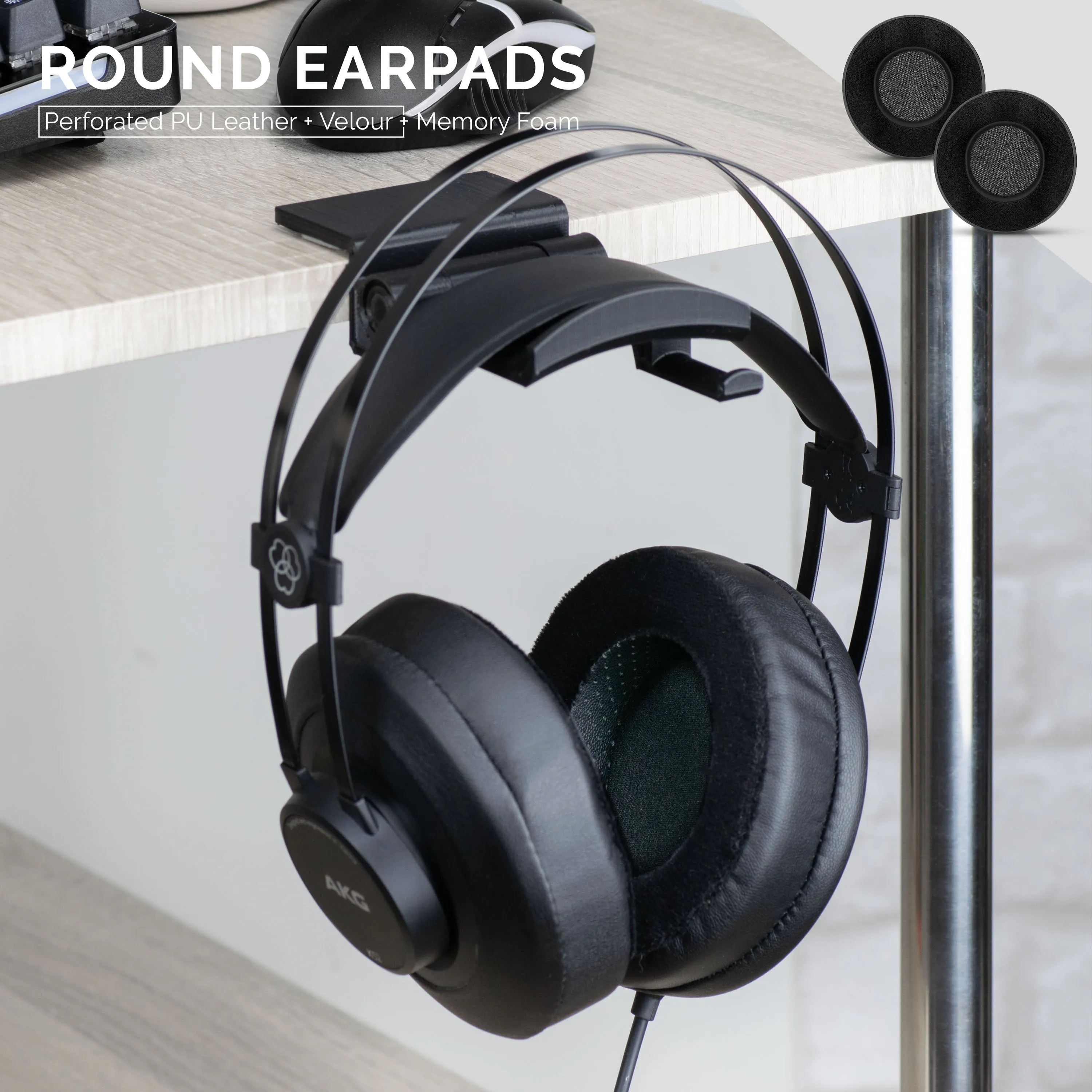 Headphone Memory Foam Earpads - Round - Hybrid