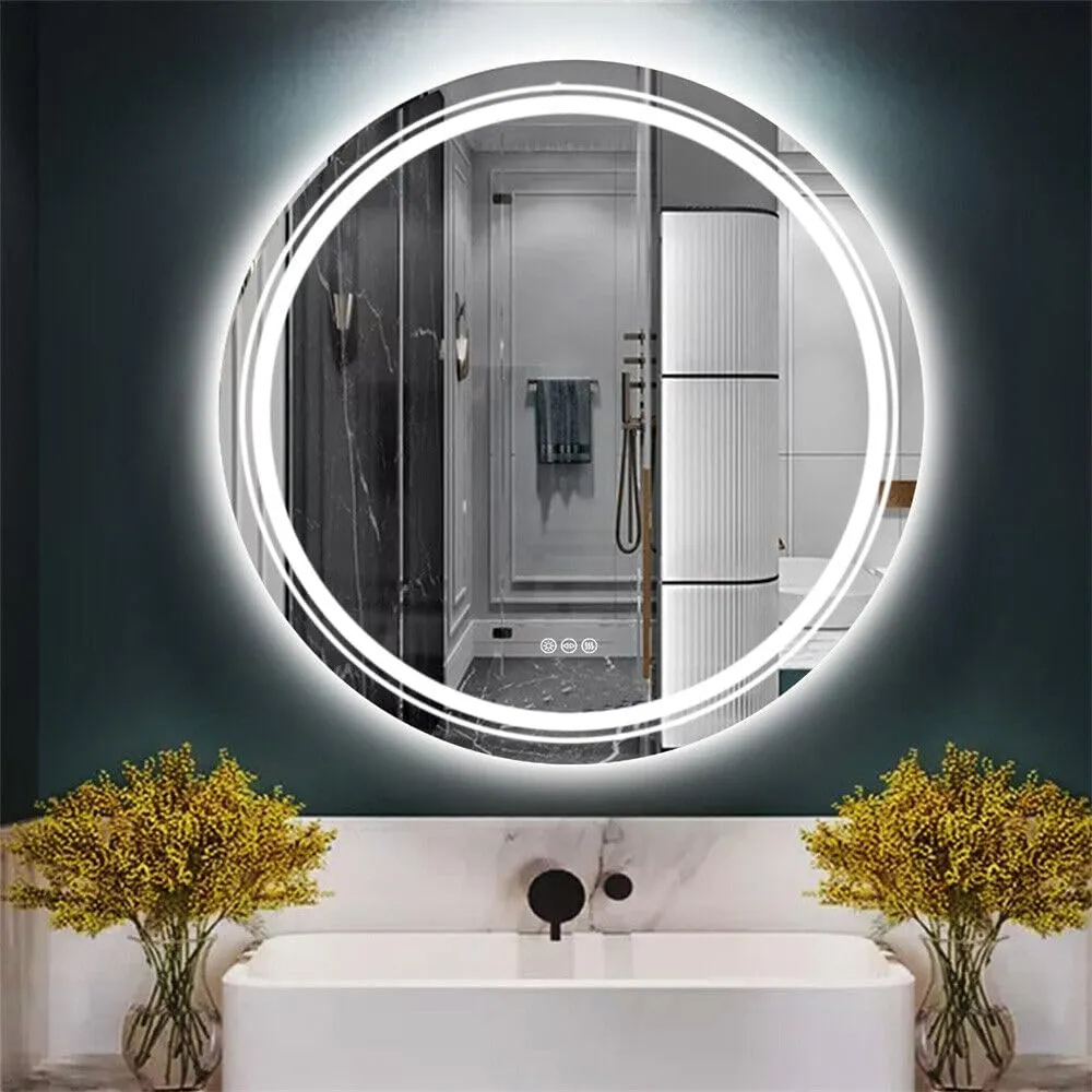 KALYAN TRADERS Decorative Wall Mirror for Bathroom, and Bedroom Makeup Room, and Living Room Vanity Mirror with Interior Modern Design and Round shaped-24x24.