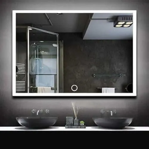 KALYAN TRADERS Led luxurious wall mirror for Bathrooms led lighting mirror Glass for dining room, living room, Bedroom, Dressing Room, and Hallway washbasin Decorative Mirror Rectangular. (24x30)