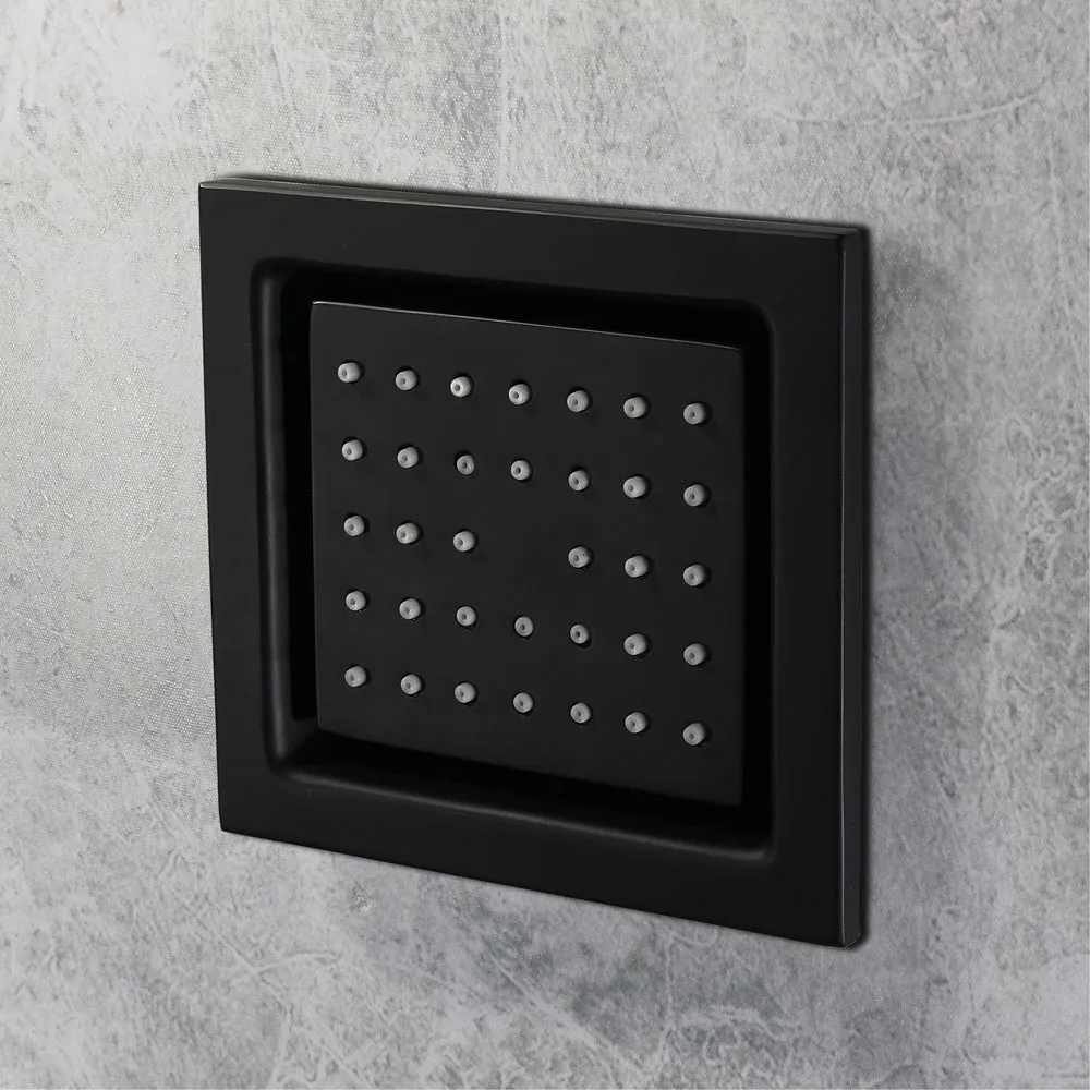 MONACO BLACK | 20"x 20" Complete Luxury LED Music shower set Rainfall , Waterfall, Mist Spray 6x Body Jets