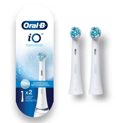 New - Oral-B iO Ultimate Clean Replacements Brush Heads - White - 2ct