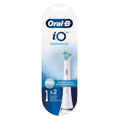 New - Oral-B iO Ultimate Clean Replacements Brush Heads - White - 2ct