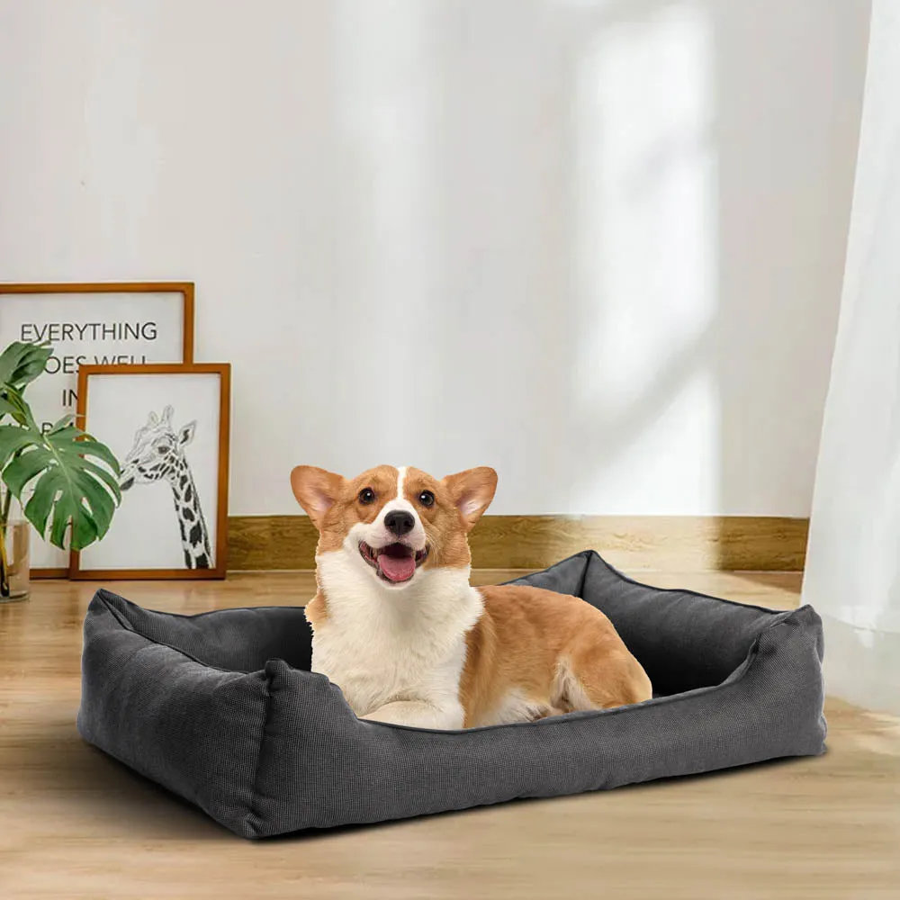 Ovios Orthopedic Supportive 3-Size Dog Bed with Olefin Fabric and Non-slip Bottom, Dog-Friendly