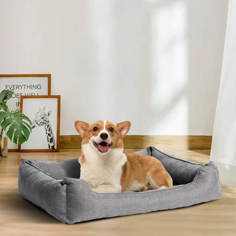 Ovios Orthopedic Supportive 3-Size Dog Bed with Olefin Fabric and Non-slip Bottom, Dog-Friendly