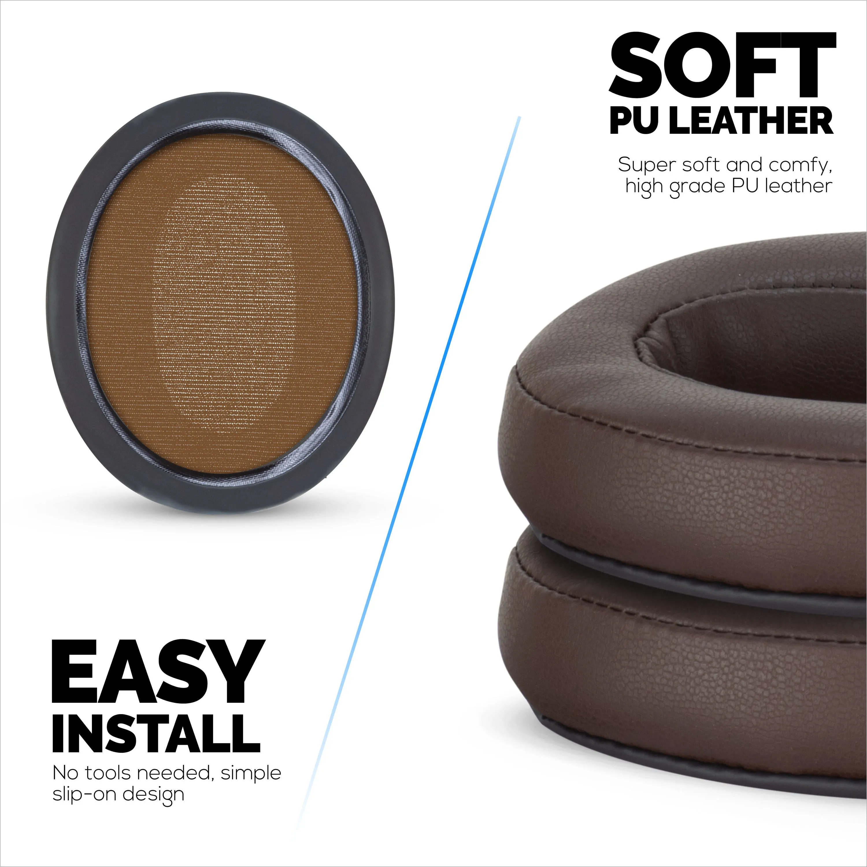 Replacement Earpads for SENNHEISER Momentum 2 Headphones - Soft PU Leather & Memory Foam