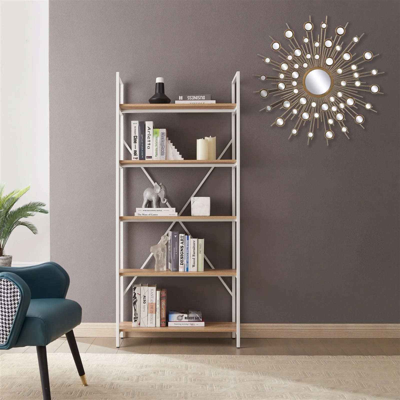 Star burst Aster Gold Round Mirror by Criterion