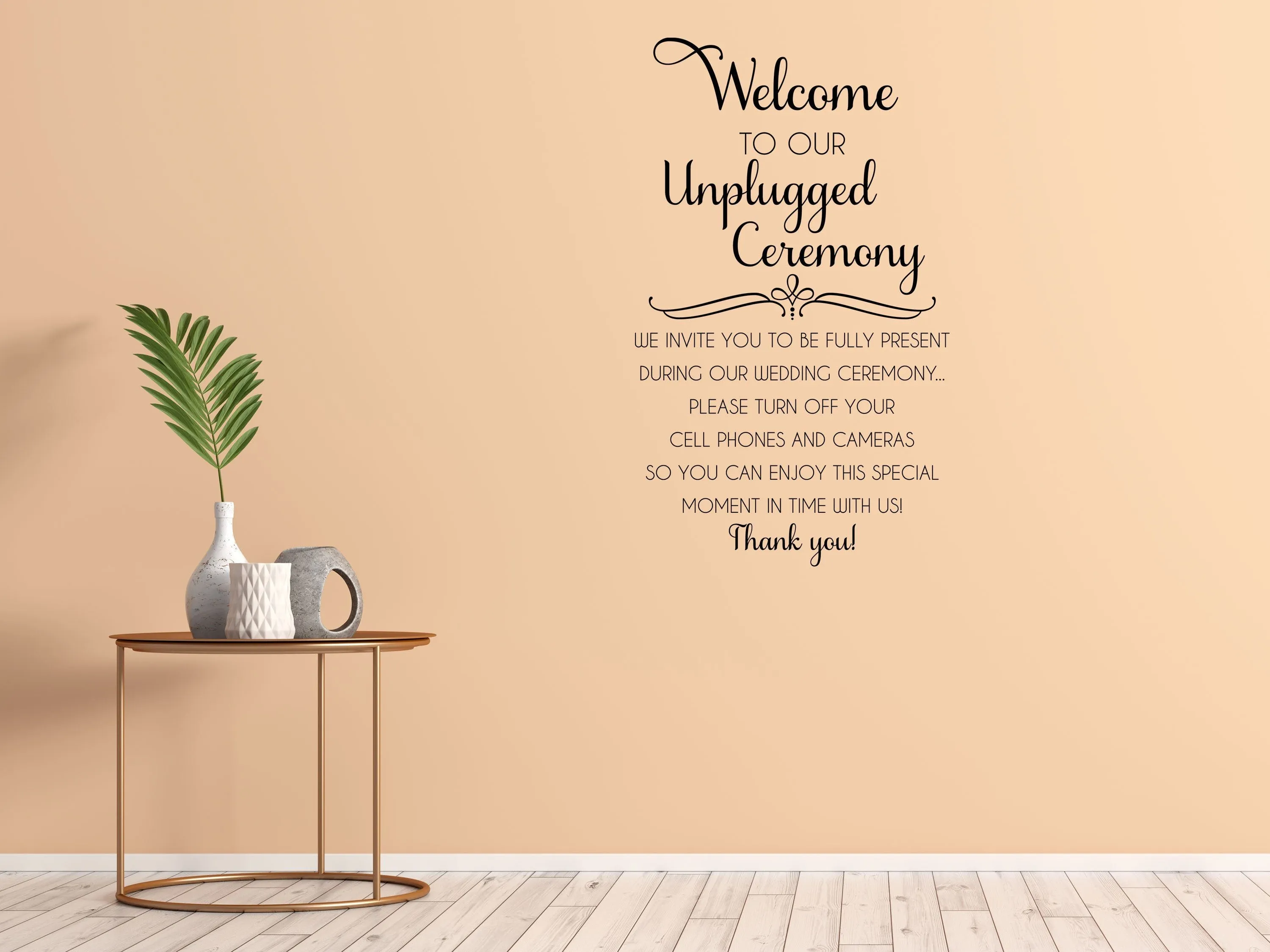 Welcome To Our Unplugged Wedding Wall Decal