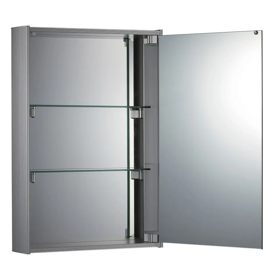 Whitehaus WHKEM-23 Medicinehaus Single Mirrored Door Surface Mount Aluminum Medicine Cabinet